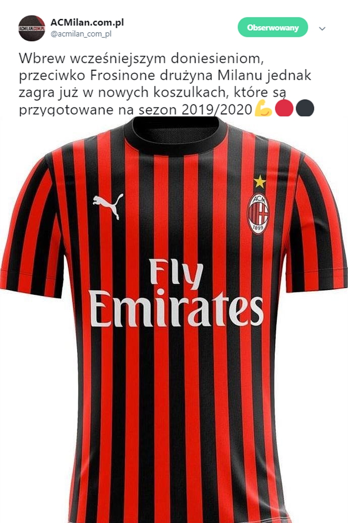 AC Milan zagra w niedziele już w NOWYCH KOSZULKACH!